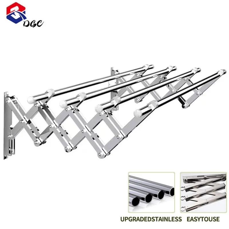 Jemuran Lipat Dinding Stainless Steel, Bisa Ditarik — DGC .Official Store