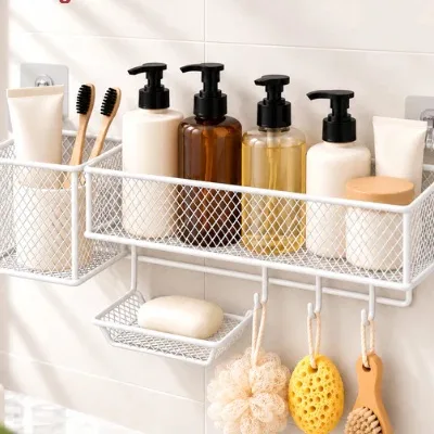 Rak Gantung Kamar Mandi Tanpa Bor, Model Keranjang — HL Home Living