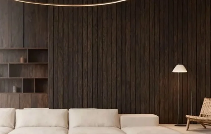 Panel Dinding Slat Vinyl 290×30 cm, Siap Tempel — LAZZEN