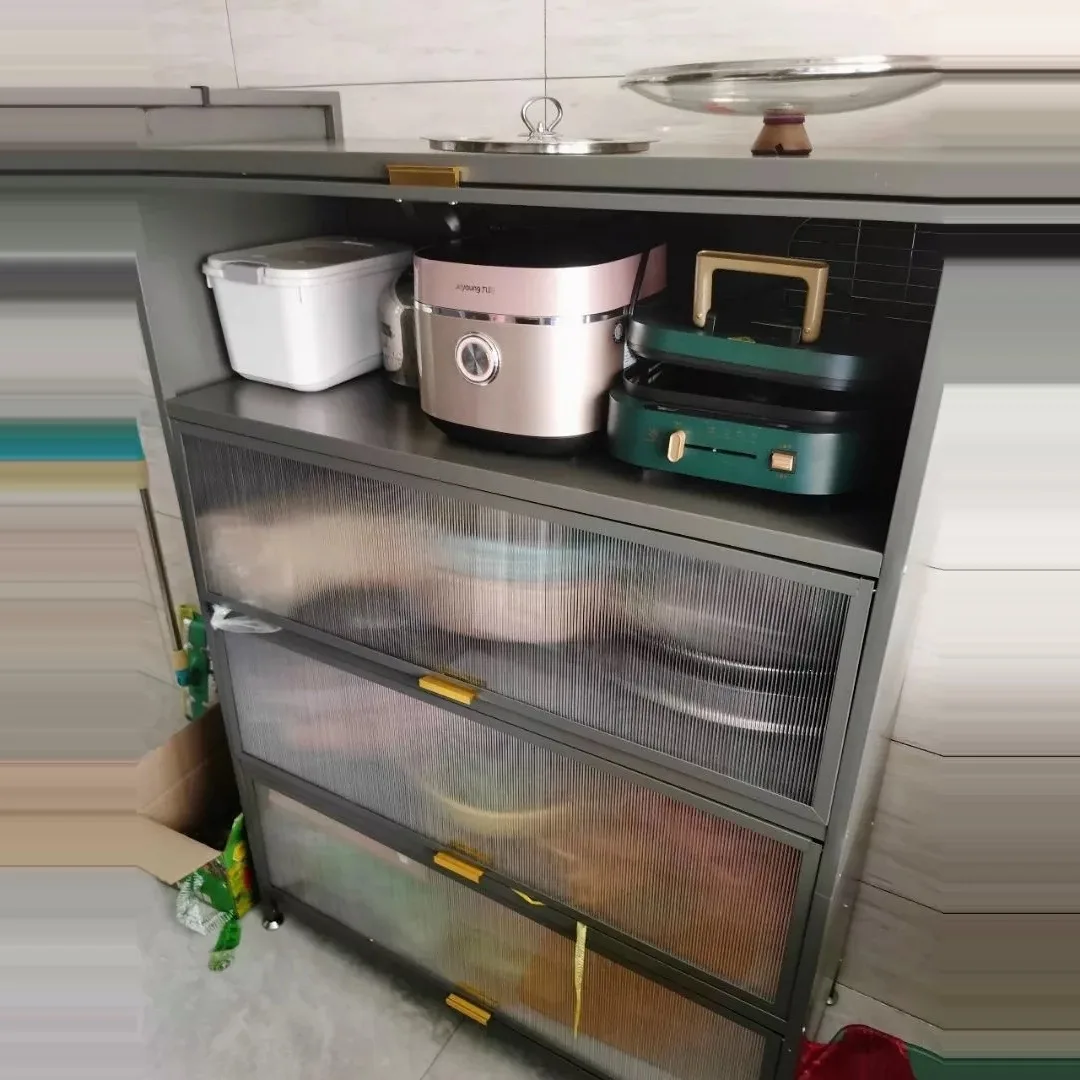 Lemari Piring Besi Tertutup 3–6 Layer, Pintu Flip-Up — STEEL SPACE