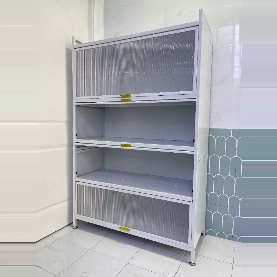 Lemari Piring Besi Tertutup 3–6 Layer, Pintu Flip-Up — STEEL SPACE